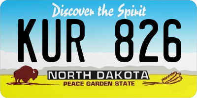 ND license plate KUR826