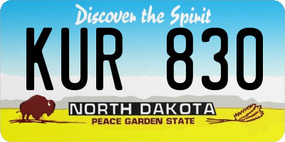 ND license plate KUR830