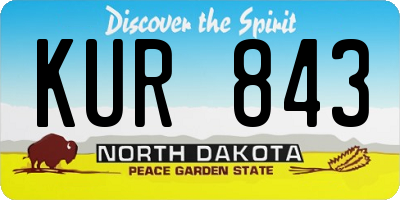 ND license plate KUR843