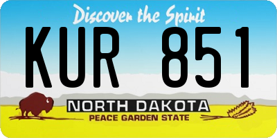 ND license plate KUR851