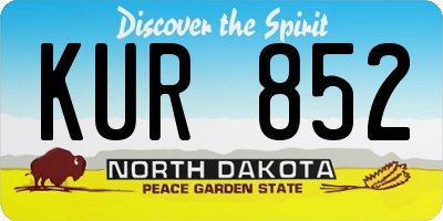 ND license plate KUR852