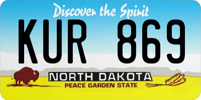 ND license plate KUR869
