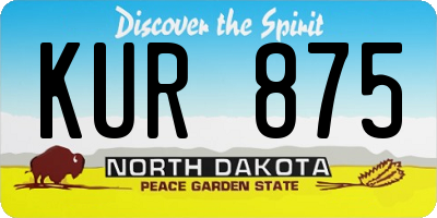 ND license plate KUR875