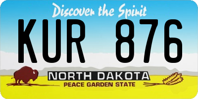 ND license plate KUR876