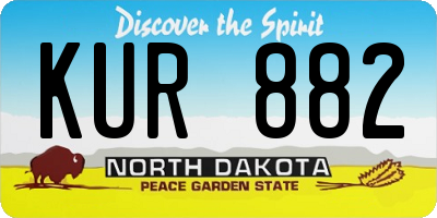 ND license plate KUR882