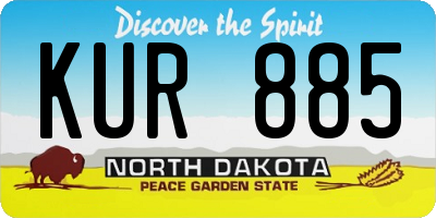 ND license plate KUR885