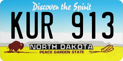 ND license plate KUR913