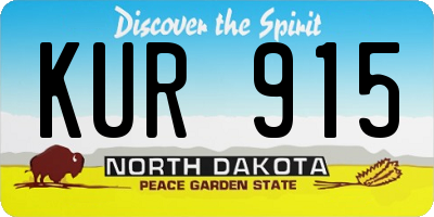 ND license plate KUR915