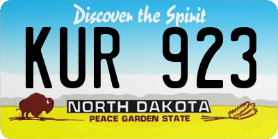 ND license plate KUR923