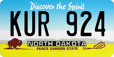 ND license plate KUR924