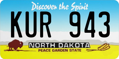 ND license plate KUR943
