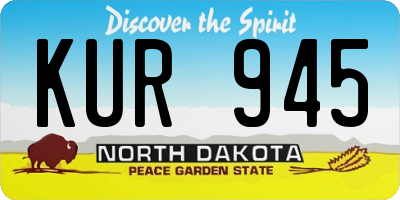 ND license plate KUR945