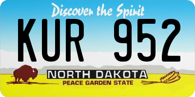 ND license plate KUR952