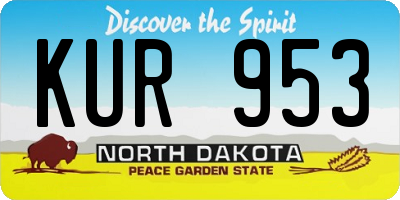 ND license plate KUR953