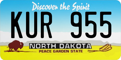 ND license plate KUR955