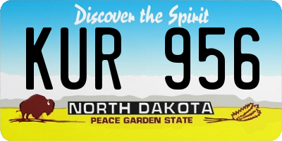 ND license plate KUR956