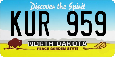 ND license plate KUR959