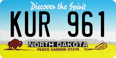 ND license plate KUR961