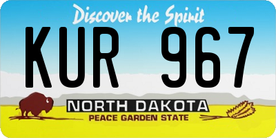 ND license plate KUR967