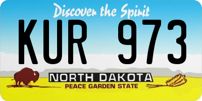 ND license plate KUR973