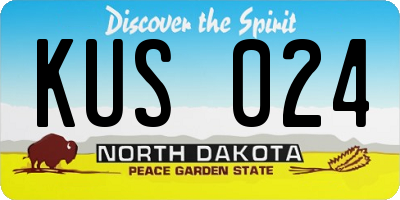ND license plate KUS024