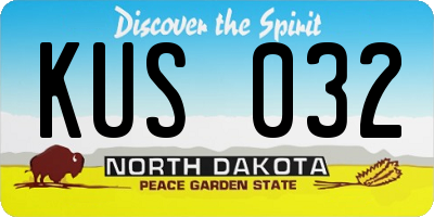 ND license plate KUS032