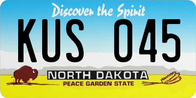 ND license plate KUS045
