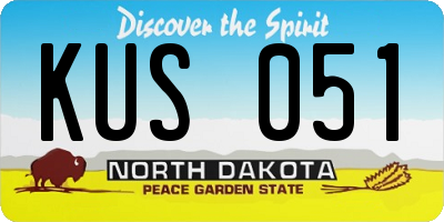ND license plate KUS051