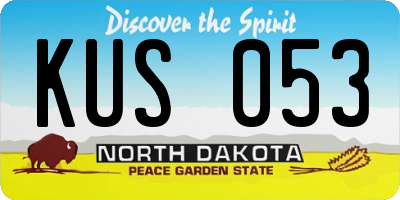 ND license plate KUS053