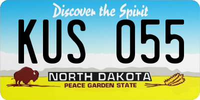 ND license plate KUS055
