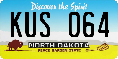 ND license plate KUS064