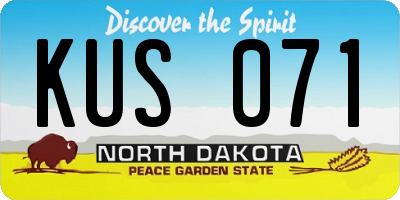 ND license plate KUS071