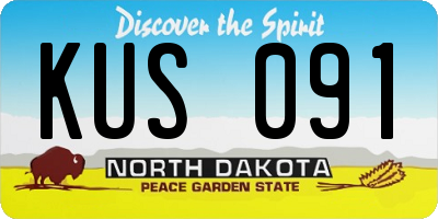 ND license plate KUS091