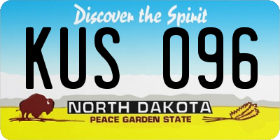 ND license plate KUS096