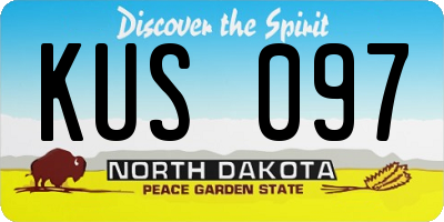 ND license plate KUS097