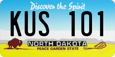 ND license plate KUS101