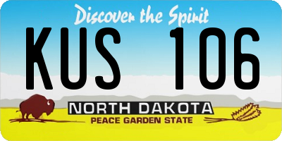 ND license plate KUS106