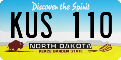 ND license plate KUS110