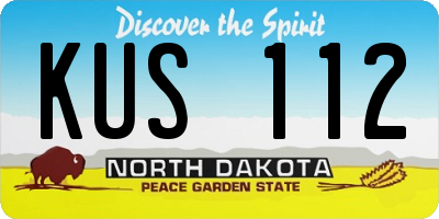 ND license plate KUS112