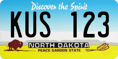ND license plate KUS123
