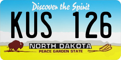 ND license plate KUS126