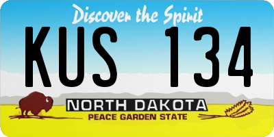 ND license plate KUS134