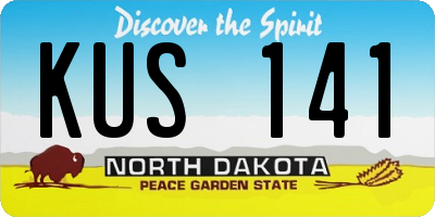 ND license plate KUS141