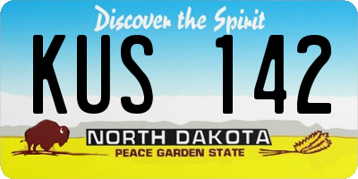 ND license plate KUS142