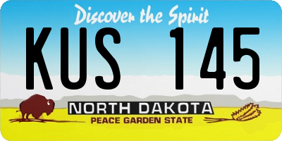 ND license plate KUS145