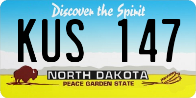 ND license plate KUS147