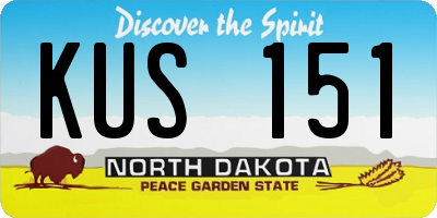 ND license plate KUS151