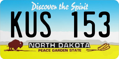 ND license plate KUS153