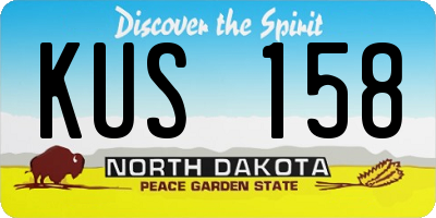 ND license plate KUS158