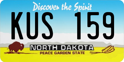 ND license plate KUS159
